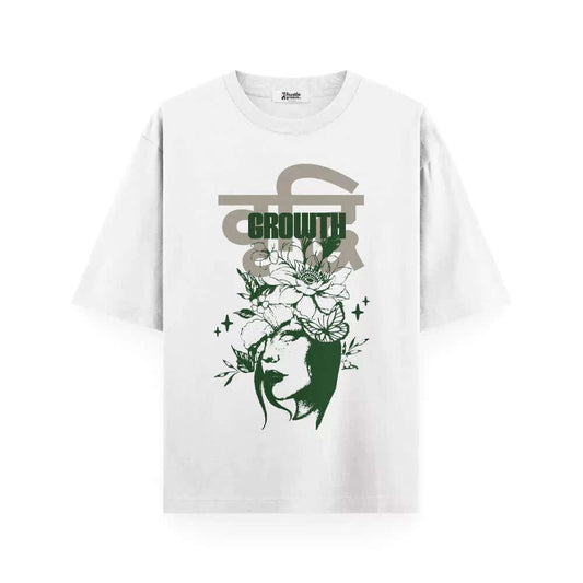   Vruddhi (Growth) - Women's White Oversized T-shirt