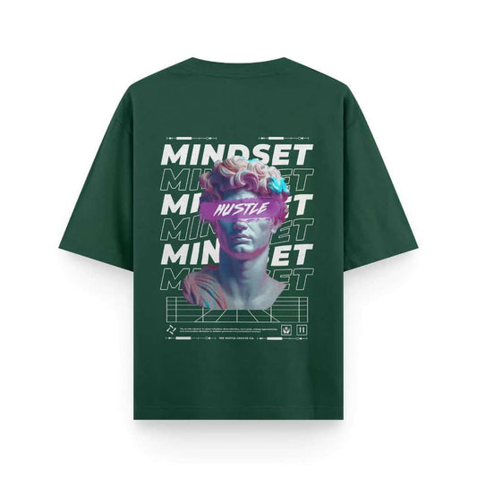   Hustle Mindset - Oversized Bottle Green T-shirt | Unisex